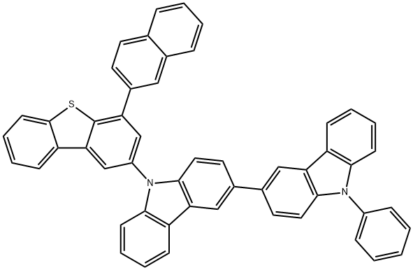 3,3'-Bi-9H-carbazole, 9-[4-(2-naphthalenyl)-2-dibenzothienyl]-9'-phenyl- Structure