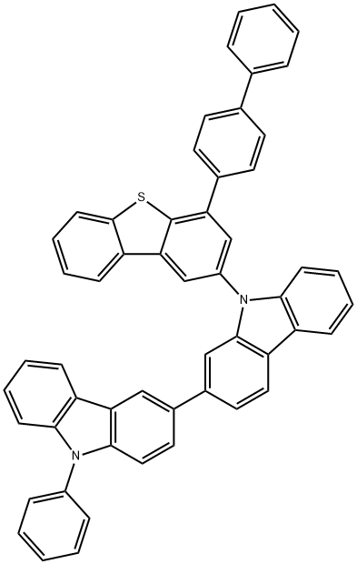 2,3'-Bi-9H-carbazole, 9-(4-[1,1'-biphenyl]-4-yl-2-dibenzothienyl)-9'-phenyl- Structure