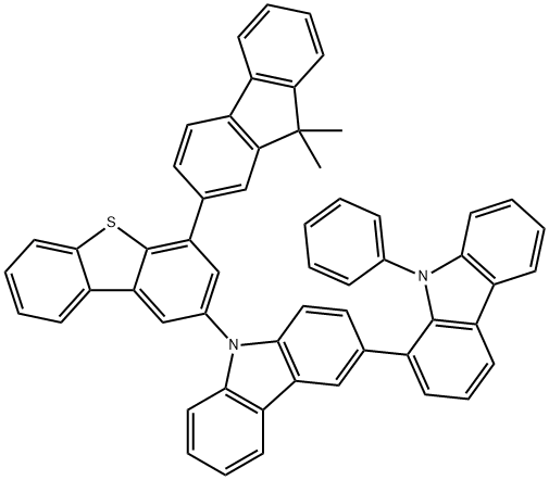 1,3'-Bi-9H-carbazole, 9'-[4-(9,9-dimethyl-9H-fluoren-2-yl)-2-dibenzothienyl]-9-phenyl- Structure