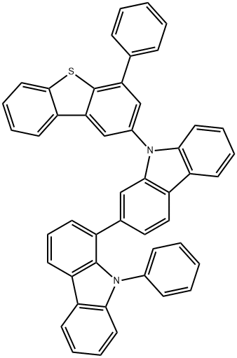 1,2'-Bi-9H-carbazole, 9-phenyl-9'-(4-phenyl-2-dibenzothienyl)- Structure