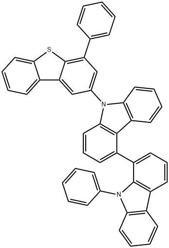 1,4'-Bi-9H-carbazole, 9-phenyl-9'-(4-phenyl-2-dibenzothienyl)- Structure