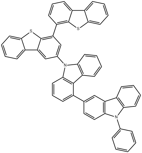 3,4'-Bi-9H-carbazole, 9'-[4,4'-bidibenzothiophen]-2-yl-9-phenyl- Structure