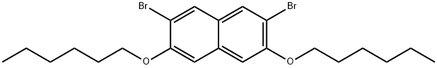 Naphthalene, 2,7-dibromo-3,6-bis(hexyloxy)- Structure