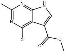 7H-Pyrrolo[2,3-d]pyrimidine-5-carboxylic acid, 4-chloro-2-methyl-, methyl ester 구조식 이미지