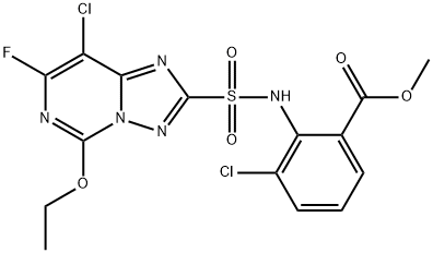 Benzoic acid, 3-chloro-2-[[(8-chloro-5-ethoxy-7-fluoro[1,2,4]triazolo[1,5-c]pyrimidin-2-yl)sulfonyl]amino]-, methyl ester Structure