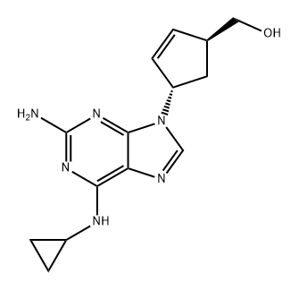 2-Cyclopentene-1-methanol, 4-[2-amino-6-(cyclopropylamino)-9H-purin-9-yl]-, (1S,4S)- Structure