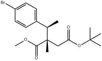 Butanedioic acid, 2-?[(1R)?-?1-?(4-?bromophenyl)?ethyl]?-?2-?methyl-?, 4-?(1,?1-?dimethylethyl) 1-?methyl ester, (2S)?- 구조식 이미지