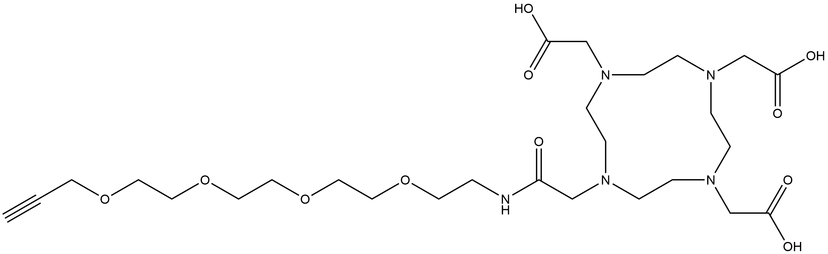 2,2',2''-(10-(2-oxo-6,9,12,15-tetraoxa-3-azaoctadec-17-yn-1-yl)-1,4,7,10-tetraazacyclododecane-1,4,7-triyl)triacetic acid Structure