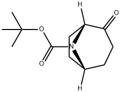 8-Azabicyclo[3.2.1]octane-8-carboxylic acid, 2-oxo-, 1,1-dimethylethyl ester, (1R,5S)- 구조식 이미지