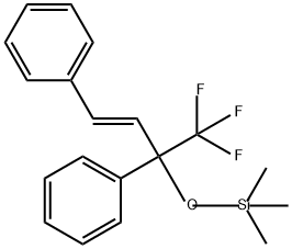 Benzene, [(2E)-3-phenyl-1-(trifluoromethyl)-1-[(trimethylsilyl)oxy]-2-propen-1-yl]- Structure