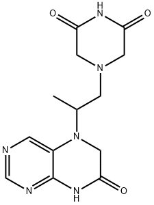 2,6-Piperazinedione, 4-[2-(7,8-dihydro-7-oxo-5(6H)-pteridinyl)propyl]- Structure