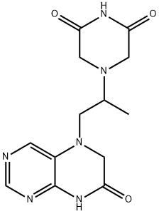 2,6-Piperazinedione, 4-[2-(7,8-dihydro-7-oxo-5(6H)-pteridinyl)-1-methylethyl]- Structure