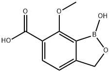 2,1-Benzoxaborole-6-carboxylic acid, 1,3-dihydro-1-hydroxy-7-methoxy- Structure