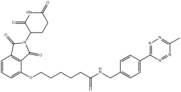 Hexanamide, 6-[[2-(2,6-dioxo-3-piperidinyl)-2,3-dihydro-1,3-dioxo-1H-isoindol-4-yl]oxy]-N-[[4-(6-methyl-1,2,4,5-tetrazin-3-yl)phenyl]methyl]- Structure