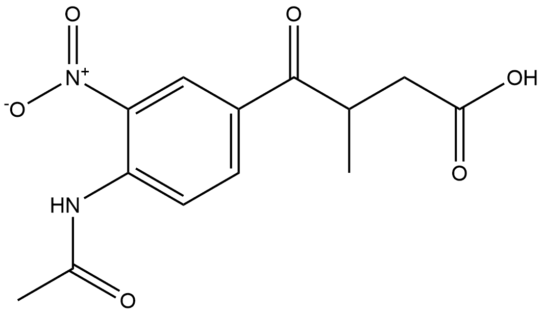 Benzenebutanoic acid, 4-(acetylamino)-β-methyl-3-nitro-γ-oxo- Structure