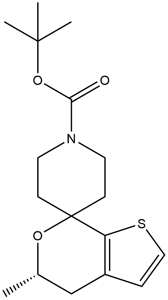 1,1-Dimethylethyl (5′S)-4′,5′-dihydro-5′-methylspiro[piperidine-4,7′-[7H]thieno[2,3-c]pyran]-1-carboxylate Structure