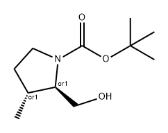 1-Pyrrolidinecarboxylic acid, 2-(hydroxymethyl)-3-methyl-, 1,1-dimethylethyl ester, (2R,3R)-rel- 구조식 이미지