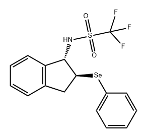 Methanesulfonamide, N-[(1S,2S)-2,3-dihydro-2-(phenylseleno)-1H-inden-1-yl]-1,1,1-trifluoro- Structure