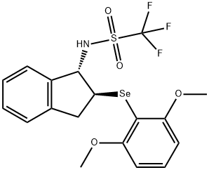 Methanesulfonamide, N-[(1S,2S)-2-[(2,6-dimethoxyphenyl)seleno]-2,3-dihydro-1H-inden-1-yl]-1,1,1-trifluoro- Structure