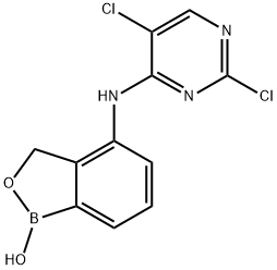 2,5-Dichloro-N-(1-hydroxy-3H-2,1-benzoxaborol-4-yl)pyrimidin-4-amine Structure