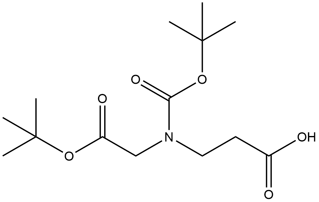 3-(tert-Butoxycarbonyl-tert-butoxycarbonylmethyl-amino)-propionic acid Structure