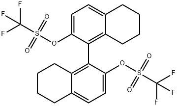 Methanesulfonic acid, 1,1,1-trifluoro-, 1,1'-(5,5',6,6',7,7',8,8'-octahydro[1,1'-binaphthalene]-2,2'-diyl) ester Structure