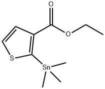 3-Thiophenecarboxylic acid, 2-(trimethylstannyl)-, ethyl ester Structure