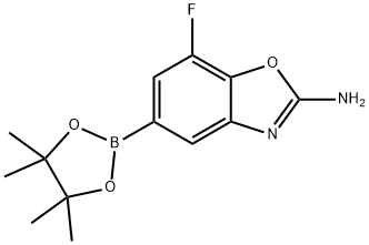 2-Benzoxazolamine, 7-fluoro-5-(4,4,5,5-tetramethyl-1,3,2-dioxaborolan-2-yl)- Structure