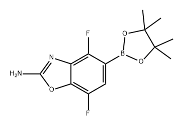 2-Benzoxazolamine, 4,7-difluoro-5-(4,4,5,5-tetramethyl-1,3,2-dioxaborolan-2-yl)- Structure