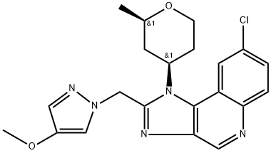 8-chloro-2-[(4-methoxy-1 H-pyrazol-1 -yl)methyl]-1 -[(2R,4R)-2-methyltetrahydro-2H-pyran-4-yl]-1H- imidazo[4,5-c]quinoline Structure