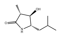 2-Pyrrolidinone, 4-hydroxy-3-methyl-5-(2-methylpropyl)-, (3R,4R,5S)- Structure