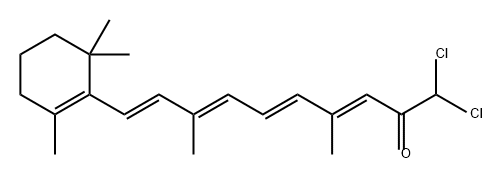 3,5,7,9-Decatetraen-2-one, 1,1-dichloro-4,8-dimethyl-10-(2,6,6-trimethyl-1-cyclohexen-1-yl)-, (3E,5E,7E,9E)- Structure