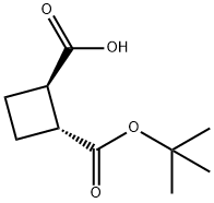 rac-(1R,2R)-2-[(tert-butoxy)carbonyl]cyclobutane-1-carboxylic acid, trans Structure