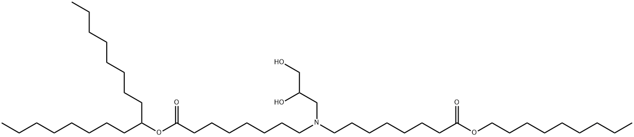 Octanoic acid, 8-[(2,3-dihydroxypropyl)[8-(nonyloxy)-8-oxooctyl]amino]-, 1-octylnonyl ester Structure