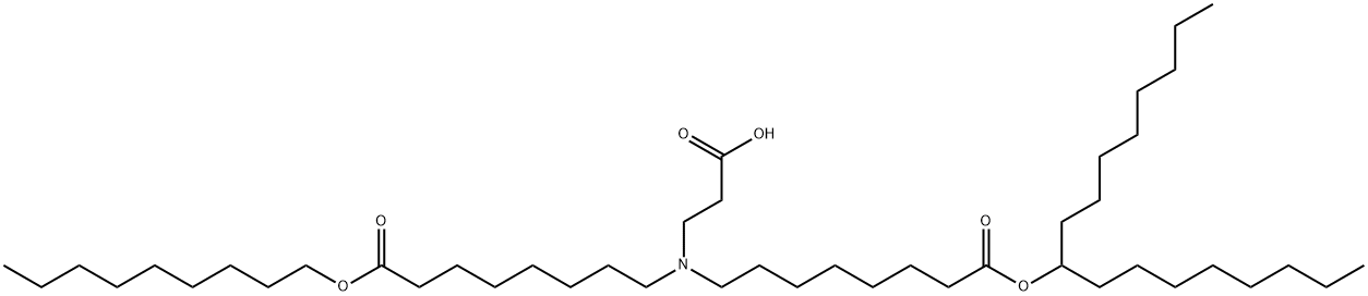 Octanoic acid, 8-[(2-carboxyethyl)[8-(nonyloxy)-8-oxooctyl]amino]-, 1-(1-octylnonyl) ester Structure