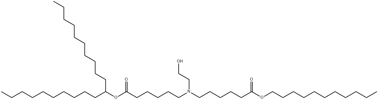 Hexanoic acid, 6-[[6-[(1-decylundecyl)oxy]-6-oxohexyl](2-hydroxyethyl)amino]-, undecyl ester Structure