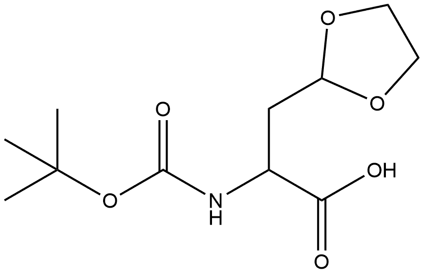 2-{[(tert-butoxy)carbonyl]amino}-3-(1,3-dioxolan-2-yl)propanoic acid 구조식 이미지