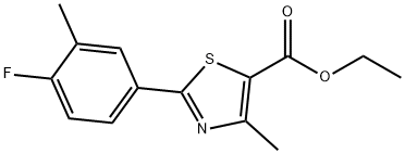 ethyl 2-(4-fluoro-3-methylphenyl)-4-methyl-1,3-thiazole-5-carboxylate 구조식 이미지