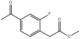 Benzeneacetic acid, 4-acetyl-2-fluoro-, methyl ester 구조식 이미지