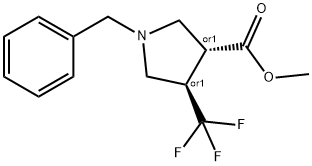 trans-Methyl 1-benzyl-4-(trifluoromethyl)pyrrolidine-3-carboxylate 구조식 이미지