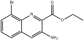 2-Quinolinecarboxylic acid, 3-amino-8-bromo-, ethyl ester Structure