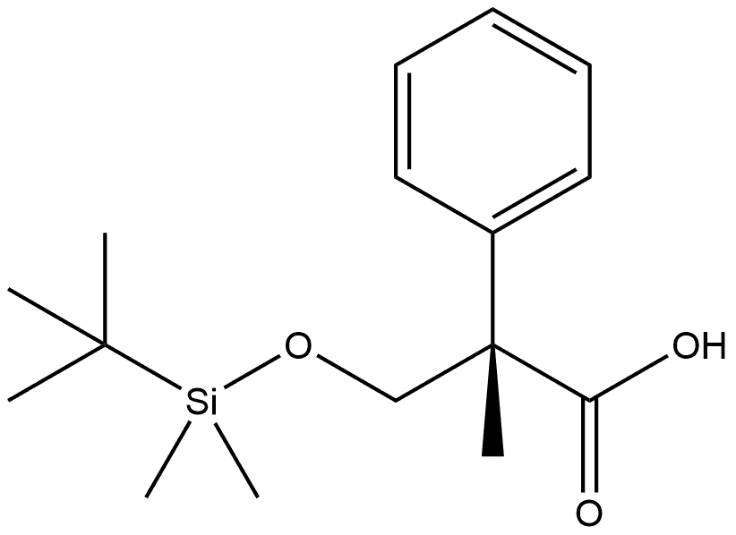 Benzeneacetic acid, α-[[[(1,1-dimethylethyl)dimethylsilyl]oxy]methyl]-α-methyl-, (αS)- 구조식 이미지