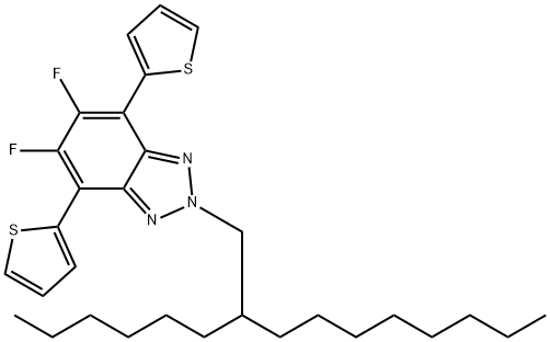 2H-Benzotriazole, 5,6-difluoro-2-(2-hexyldecyl)-4,7-di-2-thienyl- Structure