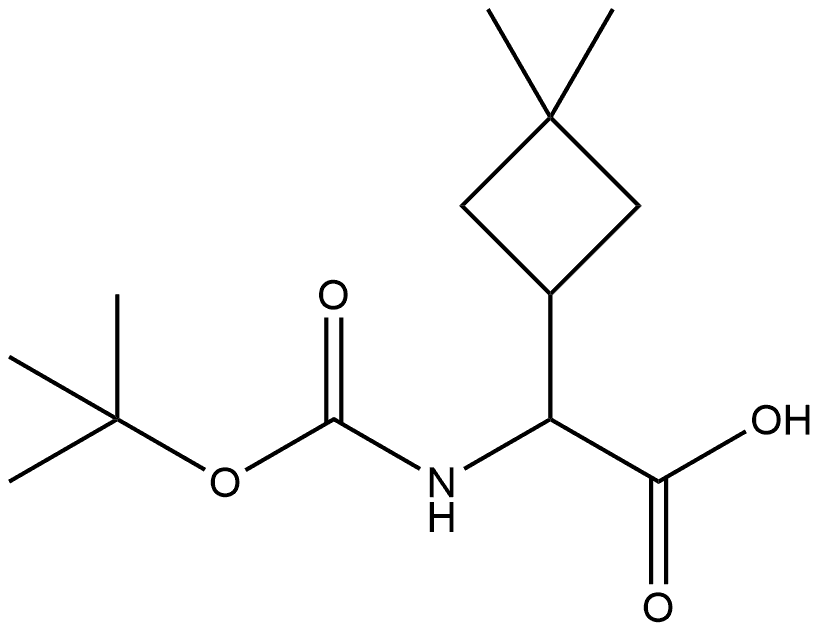 Cyclobutaneacetic acid, α-[[(1,1-dimethylethoxy)carbonyl]amino]-3,3-dimethyl- 구조식 이미지