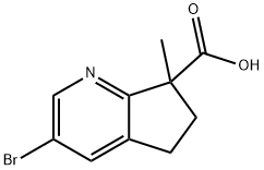 3-Bromo-7-methyl-5,6-dihydrocyclopenta[b]pyridine-7-carboxylic acid Structure