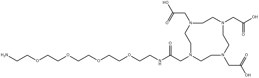 1,4,7,10-Tetraazacyclododecane-1,4,7-triacetic acid, 10-(17-amino-2-oxo-6,9,12,15-tetraoxa-3-azaheptadec-1-yl)- Structure