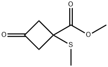 methyl 
1-(methylsulfanyl)-3-oxocyclobutane-1-carboxylat
e Structure