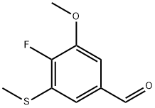 4-Fluoro-3-methoxy-5-(methylthio)benzaldehyde Structure