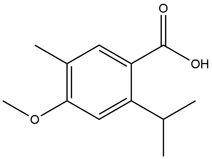 4-Methoxy-5-methyl-2-(1-methylethyl)benzoic acid Structure