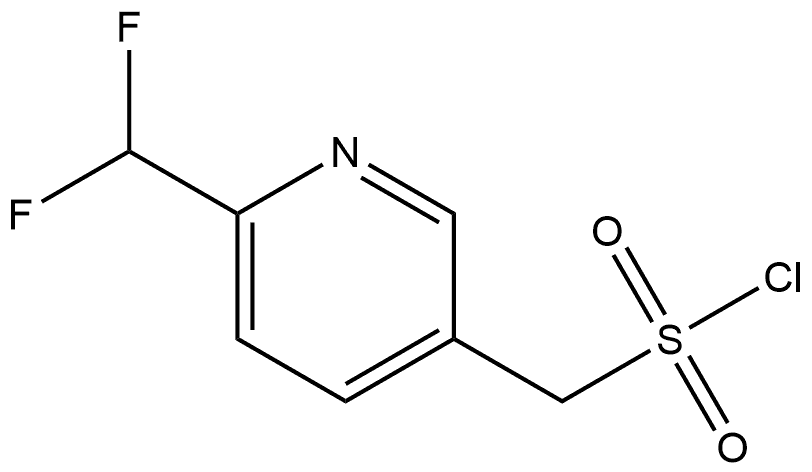 6-(Difluoromethyl)-3-pyridinemethanesulfonyl chloride (ACI) Structure